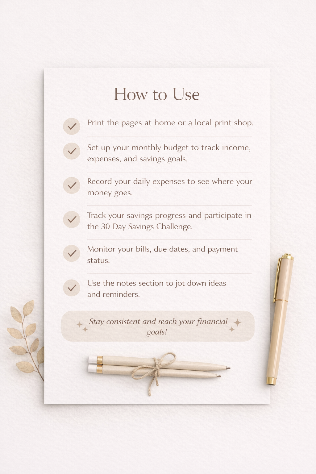 Minimal Budget Planner (Printable PDF)